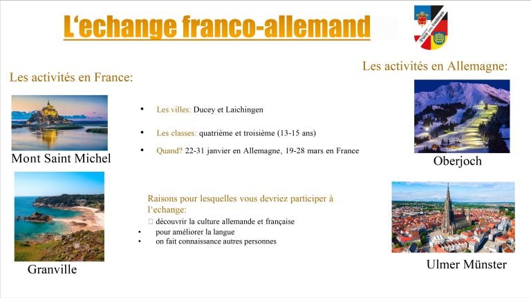 Schülerpräsentation zum Frankreichaustausch Klasse 8bc