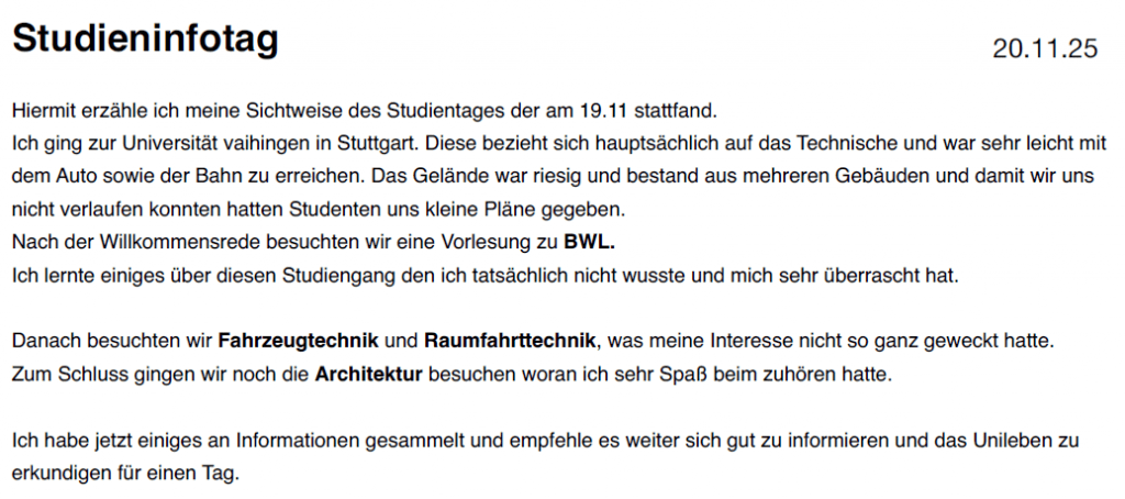 Impressionen vom Studieninfotag 2025