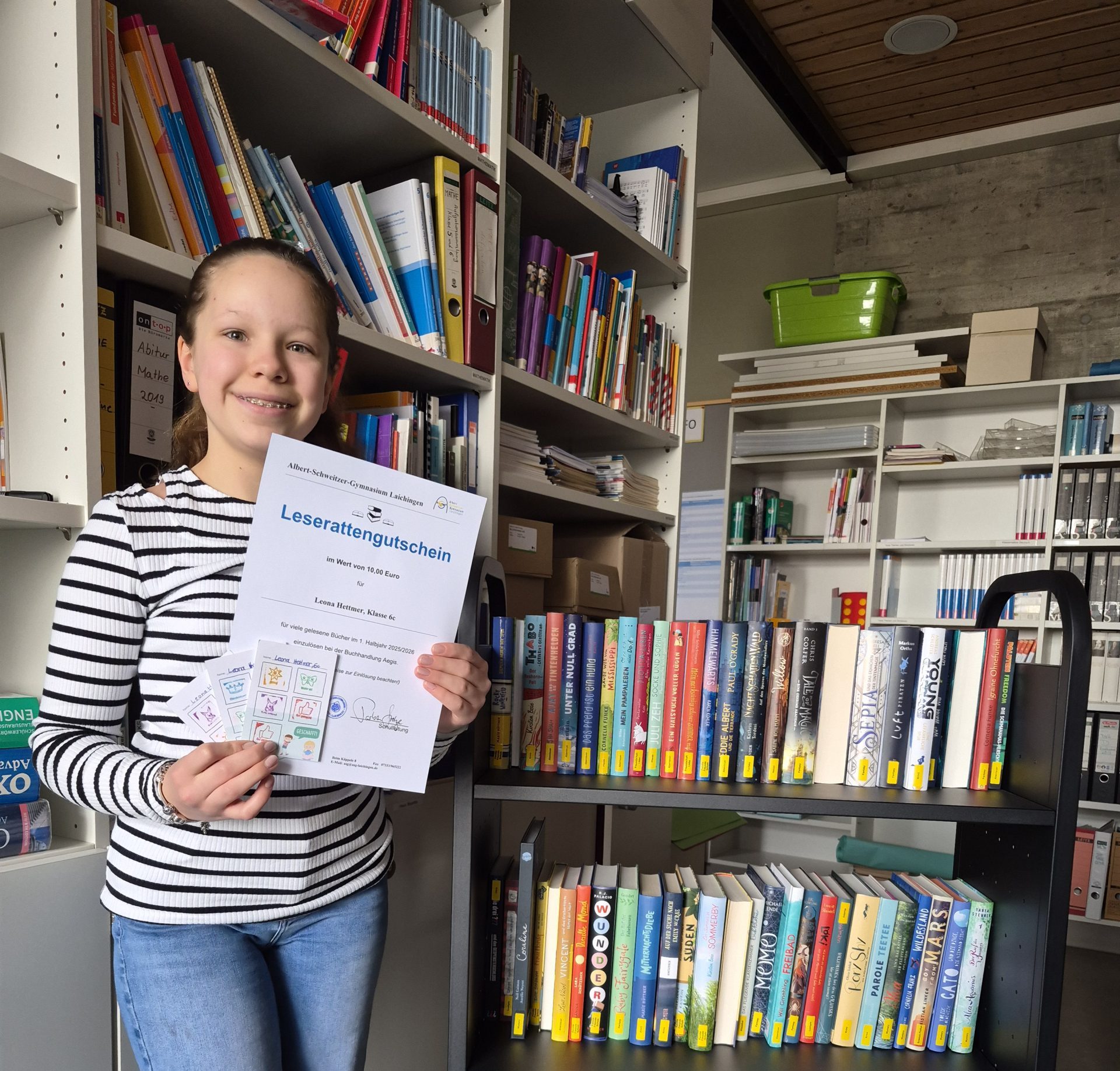 Leona Hettmer (6c) mit Leserattengutschein