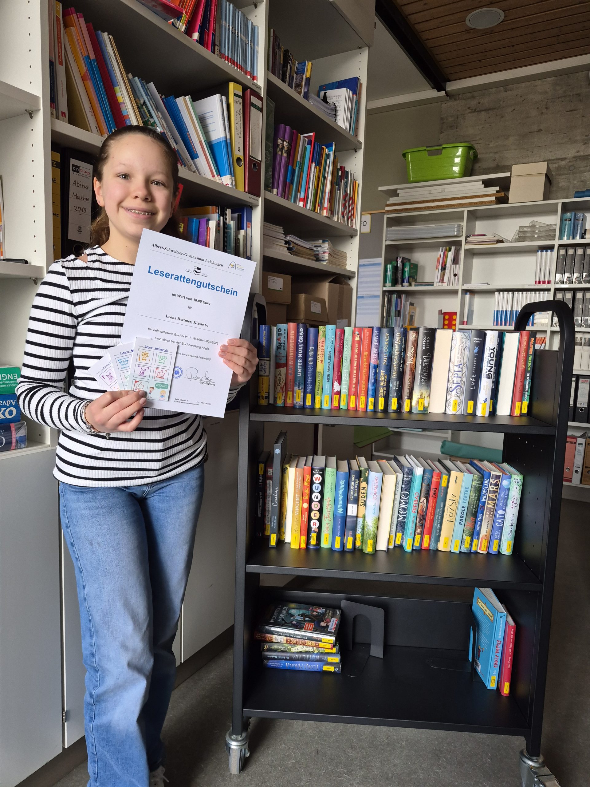 Leona Hettmer (6c) mit Leserattengutschein