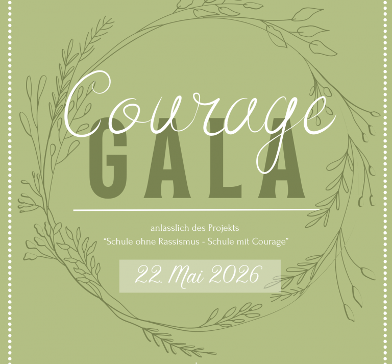 Kleines Plakat mit Informationen zur Courage Gala 2026
