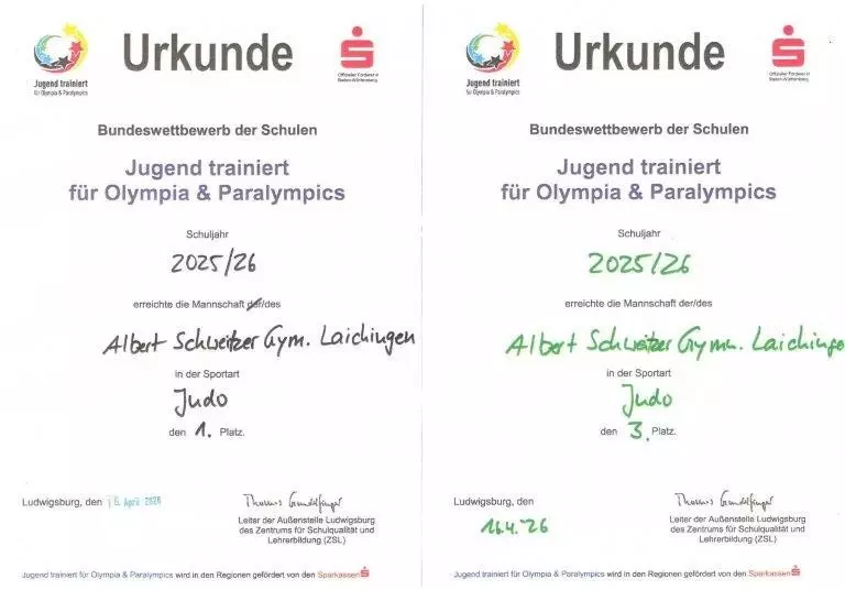 Jugend trainiert für Olympia Judo 2026